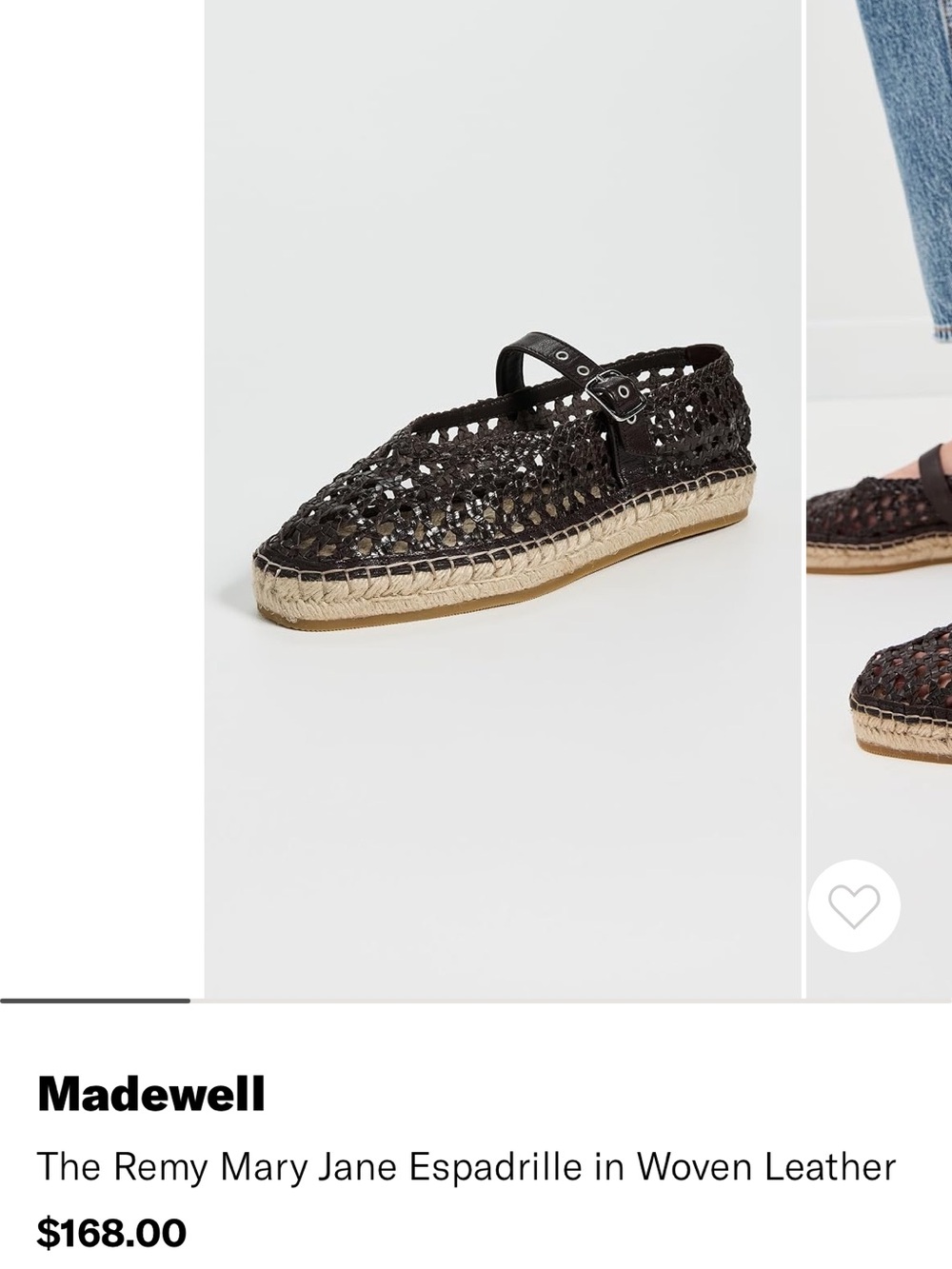 Madewell Remy Mary Jane Espadrille - Black Woven Leather